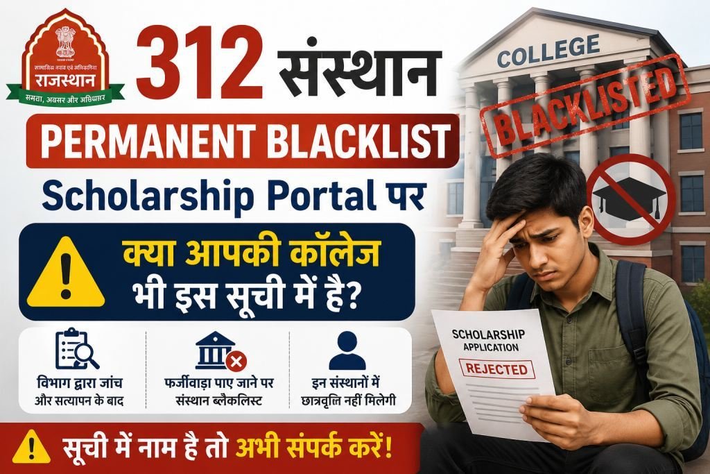इन 312 संस्थानों में Scholarship आवेदन नहीं होंगे, सूची देखें  📌